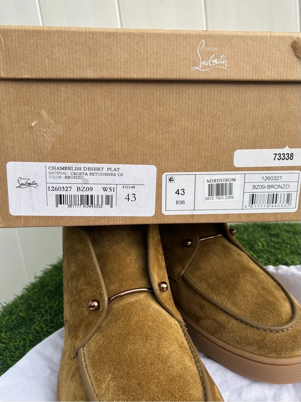 CHRISTIAN LOUBOUTIN CHAMBELISS DESERT FLAT CHUKKA BOOTS LIGHT BROWN SUEDE SZ 43